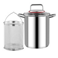 French Fry Pot Basket Household Soup Pot with Basket Asparagus Pasta Cooking Strainer