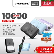 [3C Certified] Pineng PN-701PD 22.5W Fast Charge Magnetic Wireless Powerbank Stand & Built-in Cables