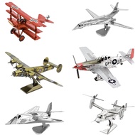 Unassembled 3D Steel Model Assembled Bomber Fighter B-24, B-1B Lancer, F117 Nighthawk, Mustang P-51D