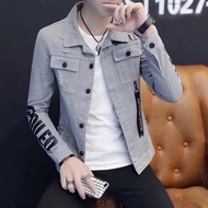 Valazo Gaya Baru Denim Jaket Lelaki Slim Kasual Jaket Kacak 2020 Seluar Jeans Musim Luruh Jaket Jaket Lelaki Jaket
