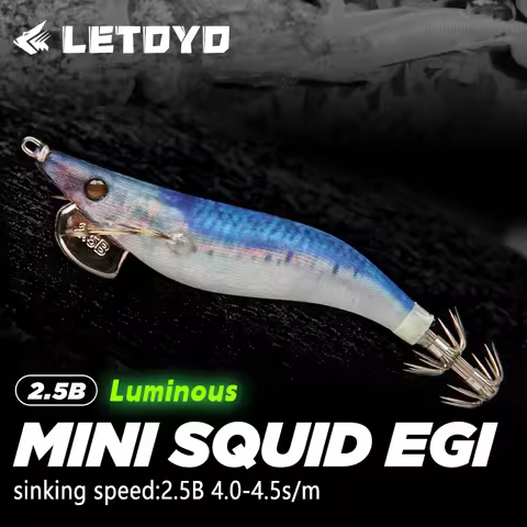 LETOYO 2.5# 104mm 11g Mini Squid EGI Lure Artificial Bait Luminous Squid Jig Cuttlefish Webfoot Octo