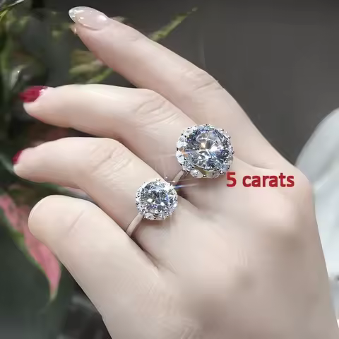 Morganite Ring VVS1 Grade Laboratory-Grown Diamond 1/2/3/5 Carat Gla Certification Women's Engagemen