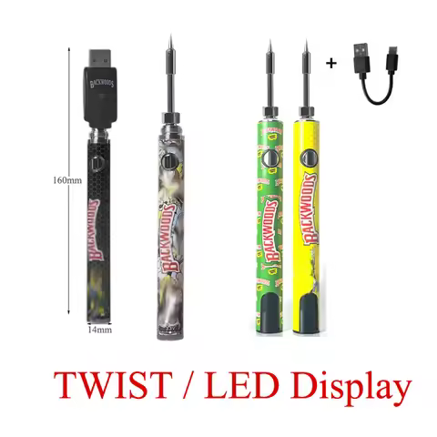 1-10pcs Electric Soldering Iron 1100mah Battery Backwoods Portable 510 Thread 3.3-4.8V LED Display W