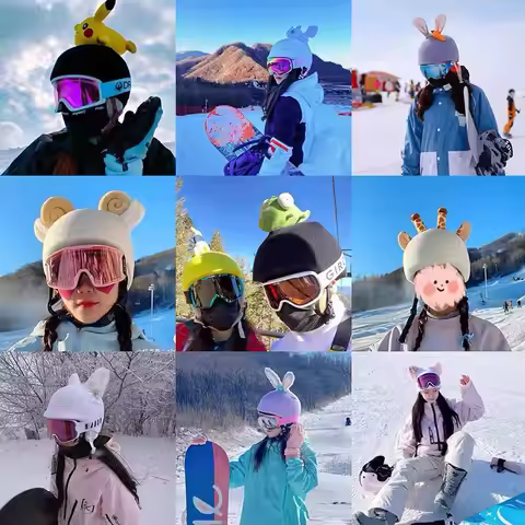 Ski Helmet Cover Paraglider Decorative Hat Cover Single Board Double Board Cute Cartoon Decorative H
