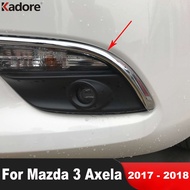 Front Fog Light Lamp Eyebrow Cover Trim For Mazda 3 Axela 2017 2018 Chrome Car Head Foglight Eyelid Molding Strip Accessories