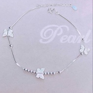 925 silver butterfly anklet