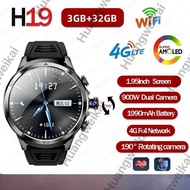 H19 Android Smart Watch 4G SIM Card Smart Phone Watch AMOLED  Rotating Camera APP Download 2025 wifi