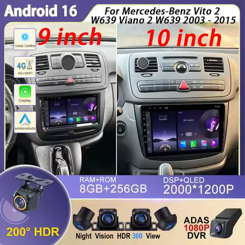 Android Radio For Mercedes-Benz Vito 2 W639 Viano 2 W639 2003 - 2015 Car Video Multimedia Player Ste