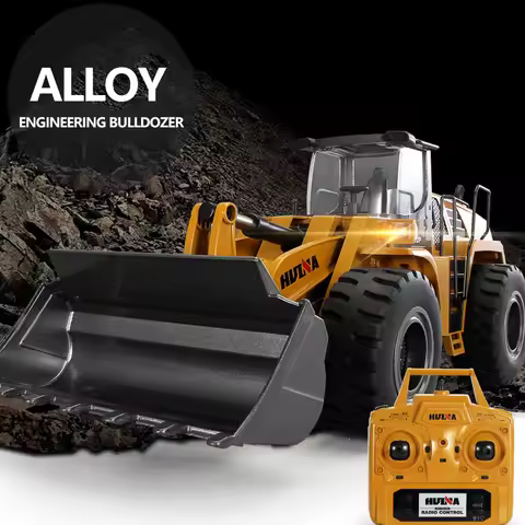 HUINA 1/14 1583 Alloy Remote Control Loader 22 Channel Car Simulation Bulldozer Engineering Vehicle 