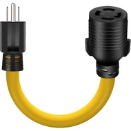 5-15P to L14-30R Power Adapter Cord, Household 3 Prong 15 Amp 5-15 Male Plug to 4 Prong 30 Amp L14-3