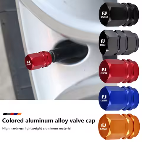 4pcs Car Logo Wheel Tire Valve Core Cap Auto Styling Accessories For Toyota FJ Cruiser FJ40 2006 200