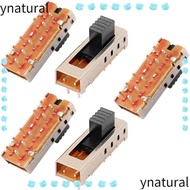 YNATURAL 5pcs Toggle Switch, 5mm Toggle SS-24E01 Micro Slide Switch, Mini Vertical 10P 2P4T 4 Positi