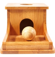 Montessori Object Permanence Box - Wooden Ball Drop Toy for Babies - Develops Spatial Awareness & Co