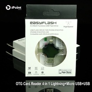Otg Card Reader 4 in 1 Lightning+Micro USB+USB Type C