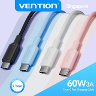 Vention USB 2.0 Type-C Cable 3A Fast Charging Data PVC Type Type-C Male to Type-C Male