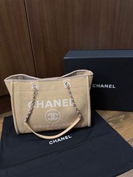 低於原價‼️Chanel 奶茶色米色 Small Camel Deauville Tote 35cm 沙灘包奶粉包托特包 tote bag
