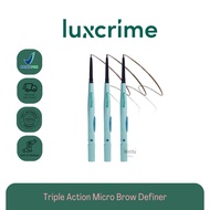 BPOM New Luxcrime Triple Action Micro Brow Fefiner | Slim Triangle Precision Brow Pencil in | Ash As