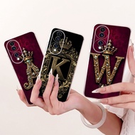For Honor 70 Case FNE-NX9 Fashion Initial Letters Crown Soft Silicone Cover TPU Phone Cases For Hono