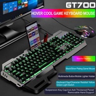 #N/A - 有線鍵盤滑鼠GT700/GK70-黑色三色/字符縫隙發光鍵盤+宏編程滑鼠#Q901026813