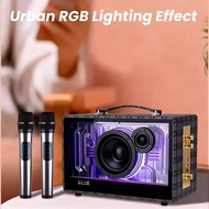 🍒 Peterhot A66 Portable Karaoke System with 2 Wireless Mic Subwoofer Speaker | Bluetooth 5.0 | RGB L