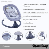 【NEW】✒Mamakiddies New born Electric Baby Auto Swing Leaf Automatic Rocker Multifunctional Buaian Bayi Buai With Mosquito