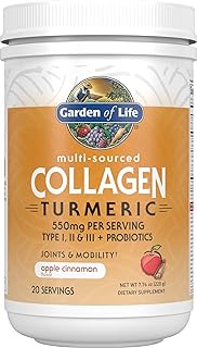 Garden of Life Multi-Sourced Collagen Turmeric - Apple Cinnamon, 20 Servings, Collagen Powder for Women Men Joints Mobility, Collagen Peptides Powder, Collagen Protein Hydrolyzed Collagen Supplements