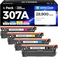 307A Toner Cartridges 4 Pack Replacement for CE740A CE741A CE742A CE743A Compatible for HP Color Las