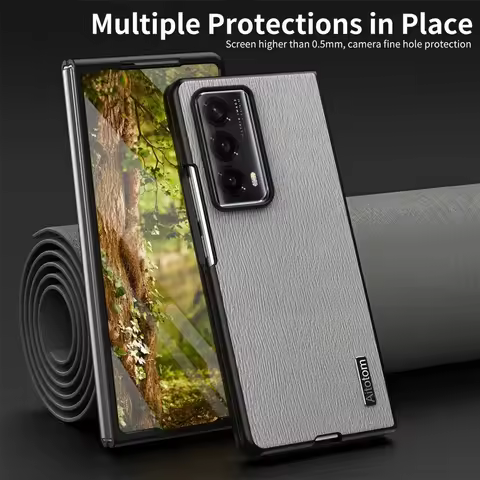 Leather Wood Pattern Case for Huawei Honor Magic VS2 VS V2 V Mate X5 X3 X2 P50 Pocket2 PC Bumper Sli