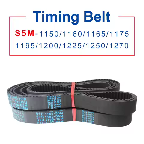 Pulley Belt S5M-1150/1160/1165/1175/1195/1200/1225/1250/1270 Teeth Pitch 5 mm Rubber Belt Width 10/1