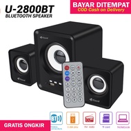 Speaker Bluetooth Full Bass Salon Aktif Extra Super Bass U-2800 With Remote Control & USB Power Mega