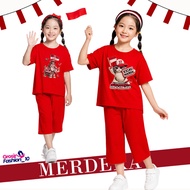 GF - Independence Day Outfit for Girls with Kicau Mania Motif, Ages 3-12 Years