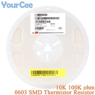 50pcs 0603 SMD Thermal Resistor 10KΩ 100KΩ Ohm ±5% Resistance