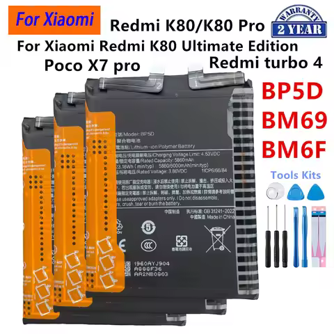 BP5D BM69 BM6F Brand New Battery For Xiaomi Redmi K80 Pro Ultimate Edition /Redmi turbo 4 /Redmi Poc
