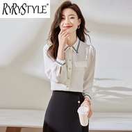 RYRYSTYLE Black shirt womens early autumn new fashionable and stylish design sense niche long sleeve