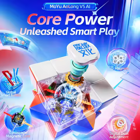 MoYu AoLong V5 AI 3x3 Maglev Ball Core UV Cube Speed Cube Puzzle Toys Kid Gift Magico Cubo