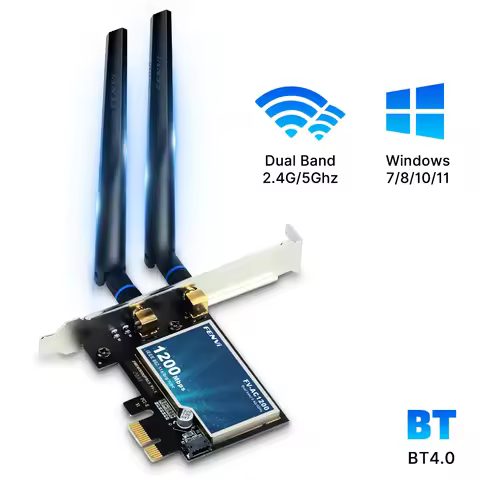 fenvi AC1200 WiFi 5 PCI-E Wireless Adapter Bluetooth 4.0 Dual Band 5G/2.4G Wi-Fi For Intel 802.11ac 