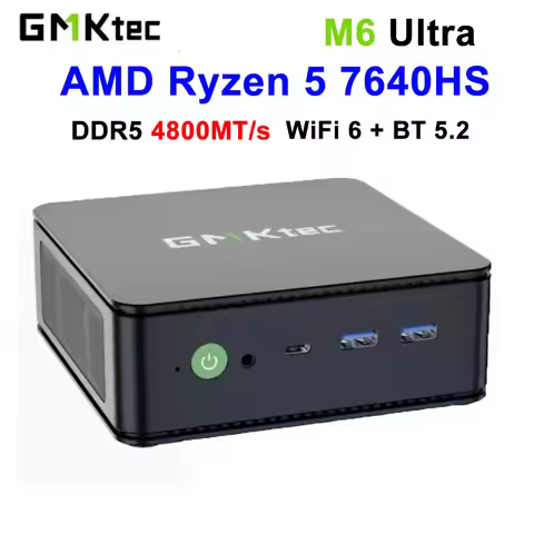 GMKtec NucBox M6 Ultra Mini PC Ryzen 5 7640HS 6C/12T 16GB DDR5 4800MT/s SO-DIMM*2 PCIe3.0 M.2 SSD Wi