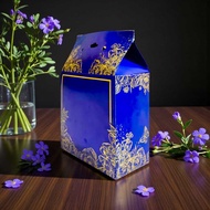 PAPPERBAG BIRU DONGKER-GOLD KUPU  MANGKOK TWOTONE 310GRAM 15x8x15