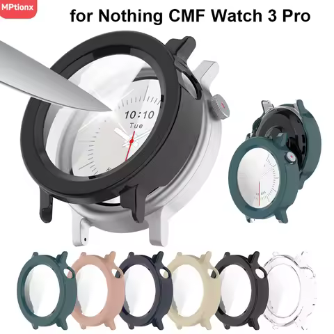 PC Case+Glass for Nothing CMF Watch 3 Pro Smart Screen Protector Hard Bumper Protective Cover for CM