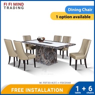 Zumby Marble Dining Set/ Marble Dining Table/ Meja Makan 6 Kerusi/ Meja Makan Marble/ Meja Makan Set