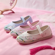 Girls' Embroidered Shoes Children's Canvas Shoes Ethnic Style Hanfu Shoes Chinese Style Watch Performance Shoes Dance Shoes Baby