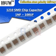 50PCS 1210 SMD Chip capacitor 1nF 4.7nF 100nF 470nF 680nF 0.1uF 1uF 2.2uF 4.7uF 10uF 22uF 47uF 100uF