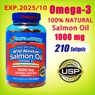 PURE ALASKA OMEGA Salmon Fish Oil OMEGA-3 Good Fish Oil 1000mg 210 Softgels