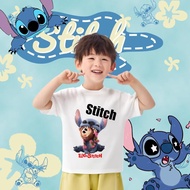 Lilo and Stitch T-Shirt , Cartoon Pattern Children Pure Cotton Printed Short Sleeves tshirt 100-150c