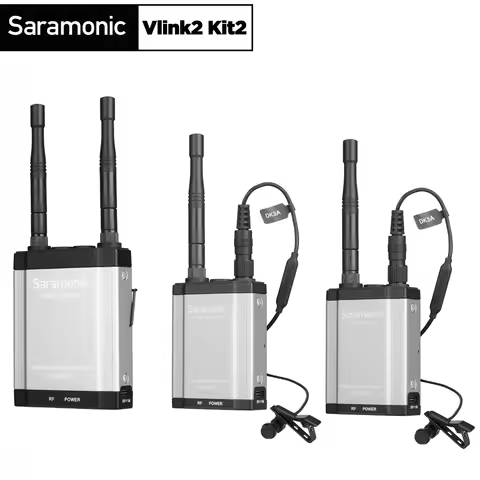 Saramonic Vlink2 Kit2 Professional Wireless Lavalier Lapel Microphone for iPhone Android Camera News
