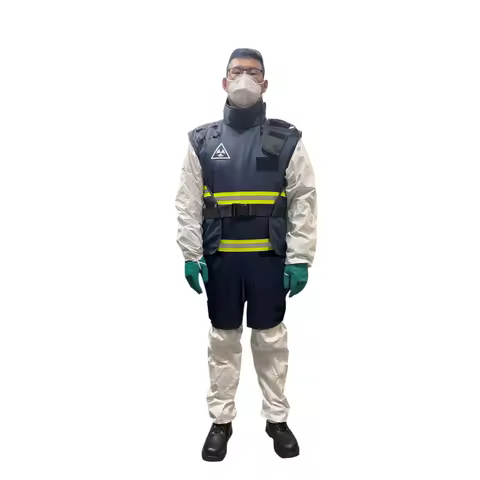 Unisex Neutron Radiation Protective Coverall Suit PVC Disposable Workwear In Jacket Pants Styles For