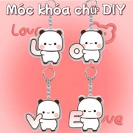 bag Double Name Letters Cute Bear Keychain Friend Keychain Bestie Gift Supplies