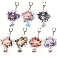Anime Genshin Impact Character With food Acrylic Keychain Yoimiya Tighnari Cyno cosplay Figure Bag P