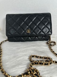 CHANEL woc 黑金荔枝皮