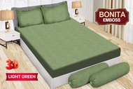 Bonita Sprei/Seprai Bonita Polos Emboss King B4 Anti Luntur Murah Ukuran180X200 4 Sarung Bantal 2 Sa